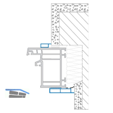 Deckleiste mit Fahne, 40 x 7, selbstklebend, anthrazitgrau genarbt