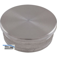 ECONOMY R�ndelkappe flach hohl, Rohr � 42,4 x 2 mm,Edelstahl geschliffen V2A