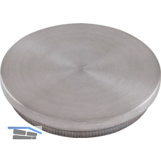 ECONOMY R�ndelkappe flach massiv, Rohr � 42,4 x 2 ,Edelstahl geschliffen V2A