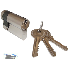 BKS Industriehalbzylinder PZ88 35 mm verschiedensperrend Messing vernickelt