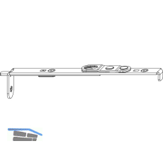 MACO Kantriegel flach unten/oben, f�r Beschlagsnut, L=180 mm, silber