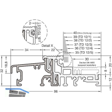 GUTMANN T�rschwelle WESER 96/32 TI L=6000 mm Alu silber eloxiert