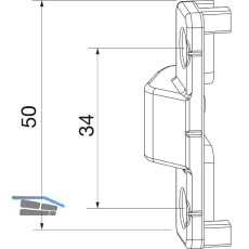 MACO Anpressverschluss verdeckt PVC Rahmenteil GEALAN 3000/7000/8000 silber
