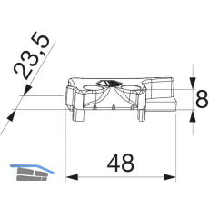 MACO MM Hebeteil PVC 12/20-13, KBE/K�MMERLING/TROCAL, links, silber (359295)