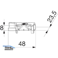MACO MM Hebeteil PVC 12/20-13, KBE/K�MMERLING/TROCAL, rechts, silber (359294)