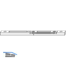 Schlie�blech Falle u. Riegel Falzluft 12 mm, Versatz 13 mm, links, verz. silber