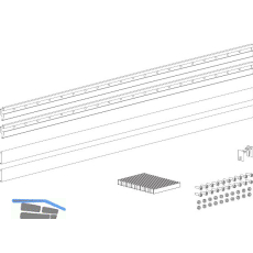 TERNO Glasklemmleisten-Set lang ESG/VSG 8-8,7 mm L=1000 mm silber
