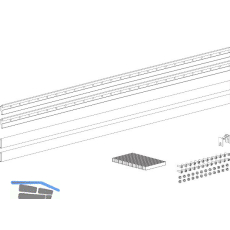 TERNO Glasklemmleisten-Set lang ESG/VSG 8-8,7 mm L=1200 mm silber