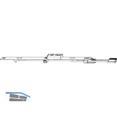 MACO MM Stulpverl�ngerung Stulpfl�gelgetriebe Beschlagsnut L=235 mm silber