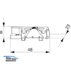 MACO MM Hebeteil PVC 12/20-13, GEALAN/IVAPER/K�MMERLING, rechts, silber (356397)