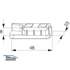 MACO MM Hebeteil PVC 12/20-13, INOUTIC, rechts, silber (354419)