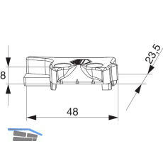 MACO MM Hebeteil PVC 12/20-13, KBE/K�MMERLING, rechts, silber (354421)