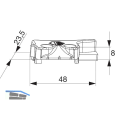 MACO MM Hebeteil PVC 12/20-13, KBE/K�MMERLING, links, silber (354422)