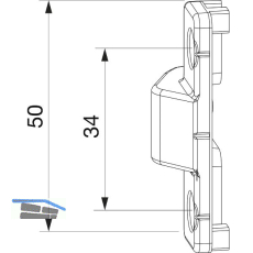 MACO Anpressverschluss verdeckt PVC Rahmenteil KBE 70 silber (362285)