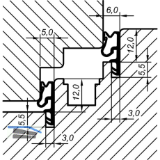 Fl�gelfalz- / �berschlagdichtung ACF 5005 H, Kunststoff braun