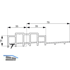 GU Thermostep 204 Aufsatzschiene 19/79 P1989, TS 92 mm, L=2500 mm