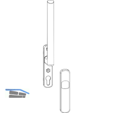 MACO HS Griff 12 innen, ohne PZ, mit Nocken, VK-10mm, Alu silber (218397)