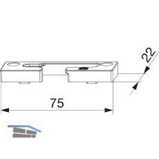 MACO Kippschlie�teil PVC Bodenschwelle GKG 12/20-13 rechts silber (359399)
