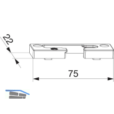 MACO Kippschlie�teil PVC Bodenschwelle GKG 12/20-13 links silber (359400)