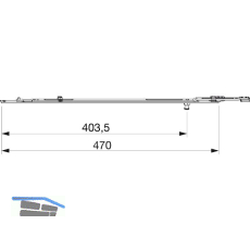 MACO MM Mittelverschluss verl�ngerbar f�r Bodenschwelle 1iS, Gr. 1280V (209882)