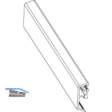 MACO Fiber-Therm Abdeckleiste Holz/Alu f. rahmenlose Fixverglasung, L=2500 mm