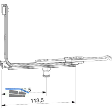 MACO MM Eckumlenkung f�r Bodenschwelle 14L, FFB 260-1800 mm, silber (210561)