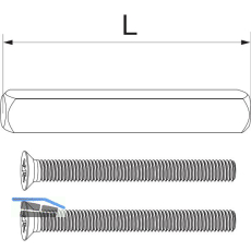 MACO HS Griffbefestigung-Set f�r Griff innen/Muschel au�en, TS 88-92 mm