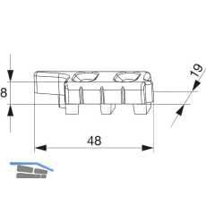 MACO MM Hebeteil PVC 12/20-13, HEROAL, rechts, silber (357393)