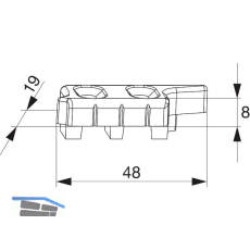 MACO MM Hebeteil PVC 12/20-13, HEROAL, links, silber (357394)