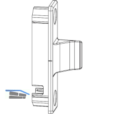 MACO Anpressverschluss verdeckt fix PVC, Fl�gelteil,13V, INOUTIC, silber (97540)