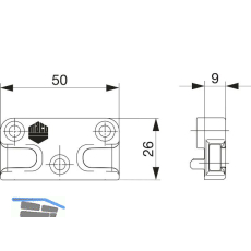MACO Schlie�teil iS PVC 12/20- 9, EUROPEN/PRAMOS/VEKA, silber (96482)