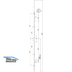 MACO Mehrfachverriegelungsschloss Z-TS 4B PZ92 VK 8 Stulp 16 mm DM 40 silber