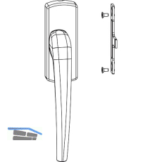 MACO SKB-Z Drehgriff f�r Aufsatzgetriebe, rechts, Aluminium silber eloxiert