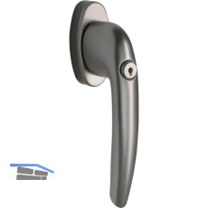 MACO Fenstergriff RHAPSODY - Sperrzylinder, Alu, titan eloxiert