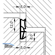 Fl�gelfalzdichtung ACF 6000 H, Kunststoff anthrazit