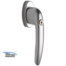 MACO Fenstergriff RHAPSODY - Sperrzylinder, VK 7x35 mm, Alu silber eloxiert