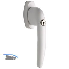 MACO Fenstergriff RHAPSODY - Sperrzylinder VK 7x35 mm, Alu wei�