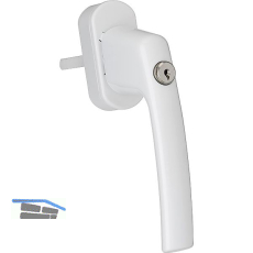 MACO Fenstergriff TRESOR - Sperrzylinder, VK 7 x 35 mm, Alu wei�