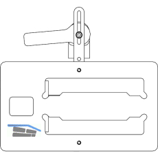 MACO Fr�sschablone f�r 2-flg. Fenster, Holz, Kantriegel, Falzluft 4 mm (21598)