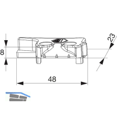 MACO MM Hebeteil PVC 12/20-13, REHAU, rechts, silber (356352)