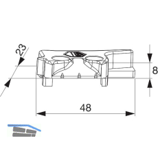 MACO MM Hebeteil PVC 12/20-13, REHAU, links, silber (356351)