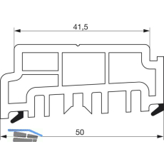 GU Thermostep/Timberstep Aufsatzschiene P1634, L=2000 mm, Kunststoff grau