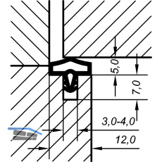 Innent�rdichtung EV 0680 KS, Kunststoff mahagoni