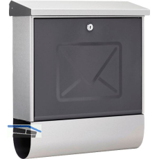 BURG Briefkasten LUCENTA 2700 - mit Zeitungsbox, Edelstahl rostfrei