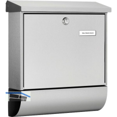 BURG Briefkasten AMRUM-SET - mit Zeitungsbox, Edelstahl rostfrei