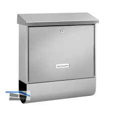 BURG Briefkasten NORDLAND-SET - mit Zeitungsbox, Edelstahl rostfrei