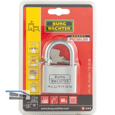 BURG-W�CHTER Vorhangschloss 770 Alutitan verschiedensperrend, 40 mm SB