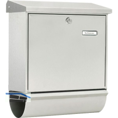 BURG Briefkasten COMFORT-SET - mit Zeitungsbox, Edelstahl rostfrei