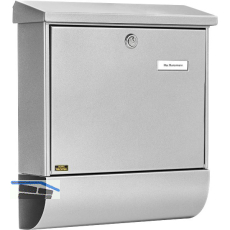 BURG Briefkasten VARIO-SET - mit Zeitungsbox, Stahl verzinkt silberf�rbig