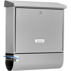 BURG Briefkasten INOXSTAR H�he 425 mm - mit Zeitungsbox, Edelstahl rostfrei